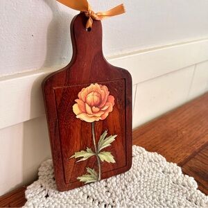 Wooden Cutting Board with Floral Design